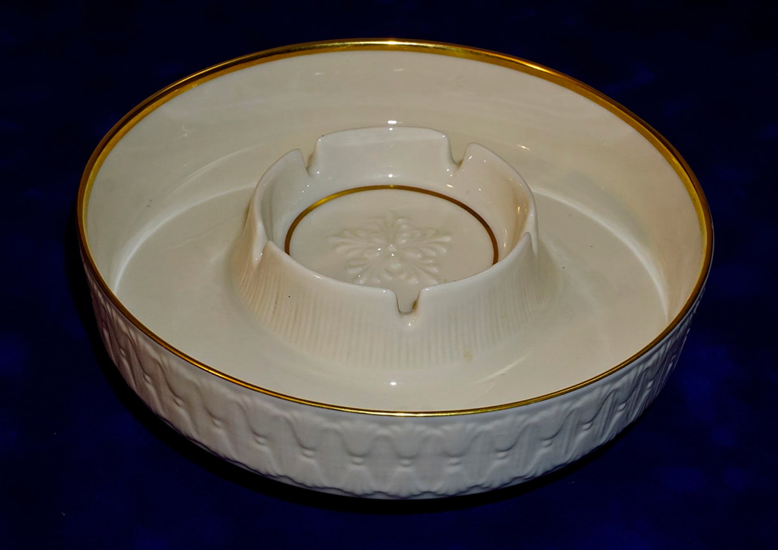 Vintage Lenox Fine Porcelain China Ashtray 24kt Gold Trim Etsy