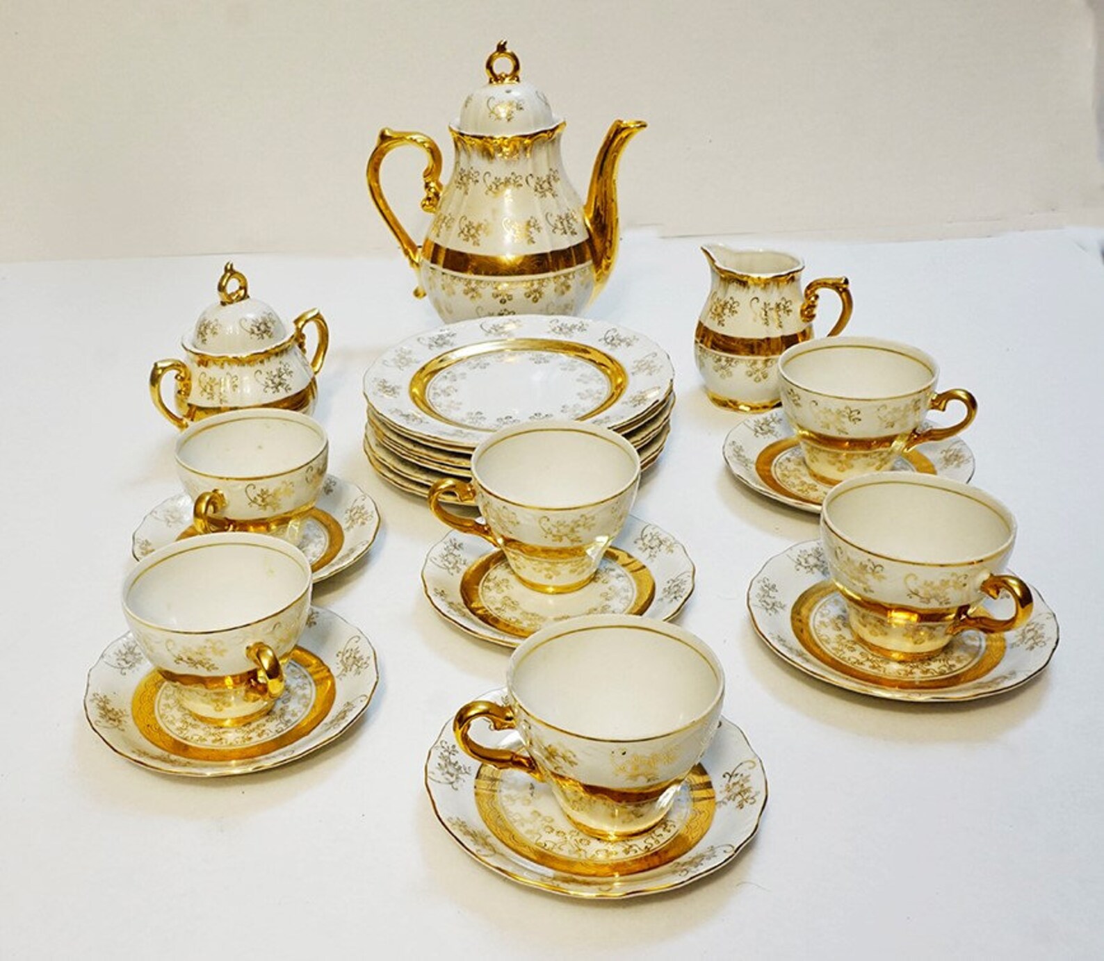 Sterling China Japan TEA SET 23 pieces radiant Gold Roses Etsy