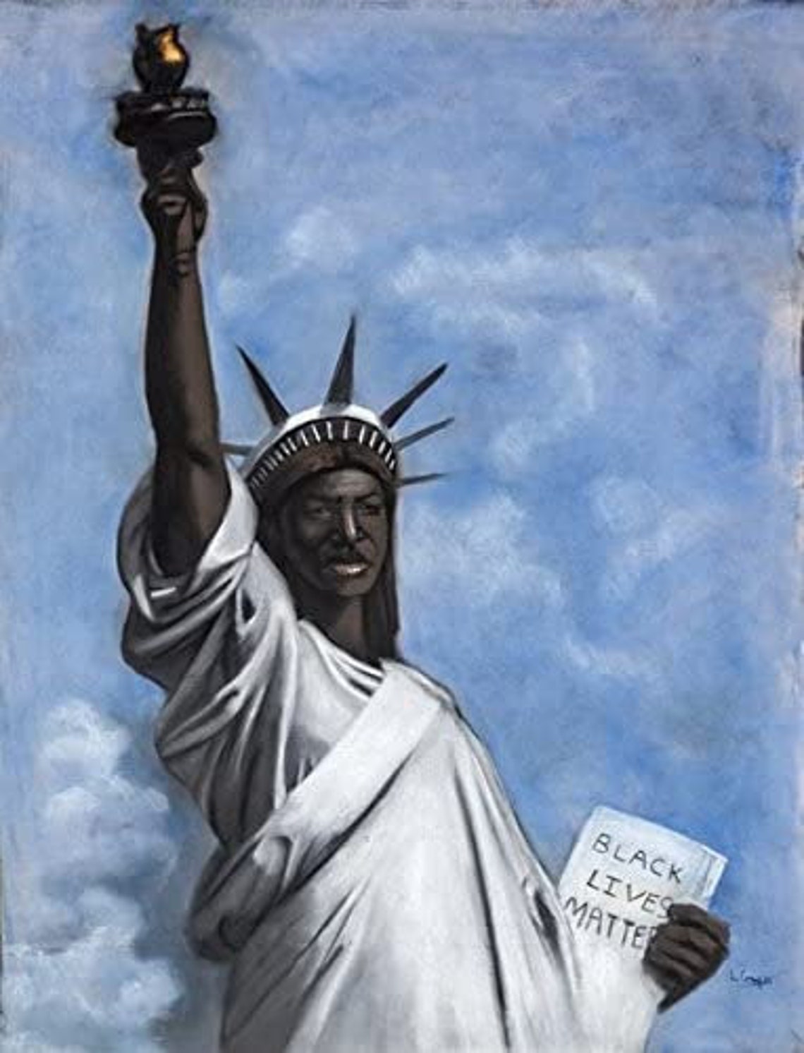 Black Lives Matter 20x27 Statue of Liberty Canvas Print by Laurie Cooper Etsy