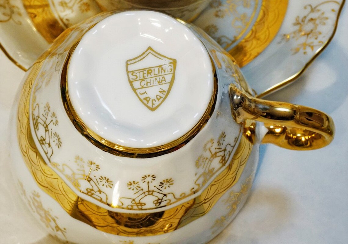 Sterling China Japan TEA SET 23 Pieces Radiant Gold Roses Etsy
