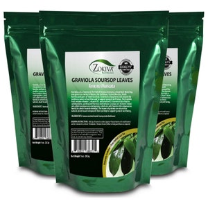 Soursop Graviola Leaves 3-Pack x 1oz - Hojas De Guanabana Annona Muricata Leaf Tea