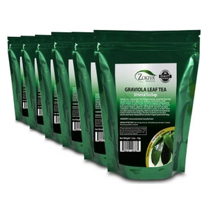 Graviola Tea 6-Pack (180 Bags) Soursop - Annona muricata in Resealable Zip Pouch