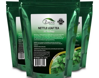 Nettle Leaf Tea Bags - 3-Pack (90) Premium Quality, Caffeine-free Herbal Tea