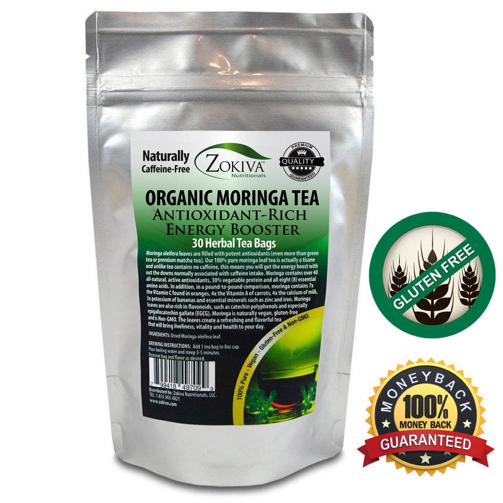 Moringa Tea Organic (30 Bags) 100% Pure All-Natural Energy Booster