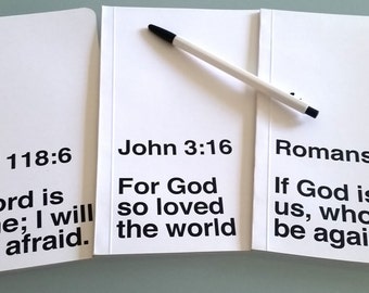 Custom Bible Study Notebook, Original Handmade Large Journal, Inspirational Christian Scripture, Lined Paper, Personalize