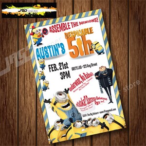 CONVITE MINION para impressão - Convite de festa de aniversário Minion - Convite Minion - Convite temático Minion - Aniversário de criança
