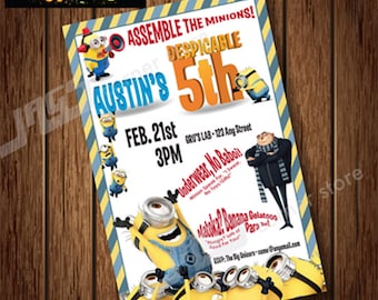 Printable MINION INVITATION - Minion Birthday Party Invitation - Minion Invite - Minion Themed Invitation - Child's Birthday