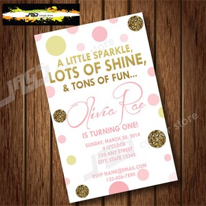 INVITACIÓN PINK & GOLD imprimible - Invitación de fiesta de oro rosa - Invitación de oro rosa - Invitación temática de oro rosa - Cumpleaños del niño