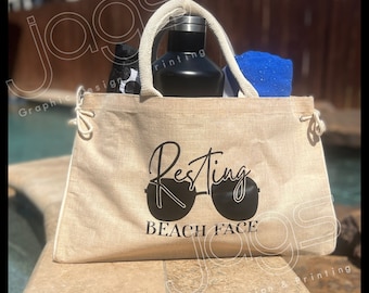 Resting Beach Face Tote Bag