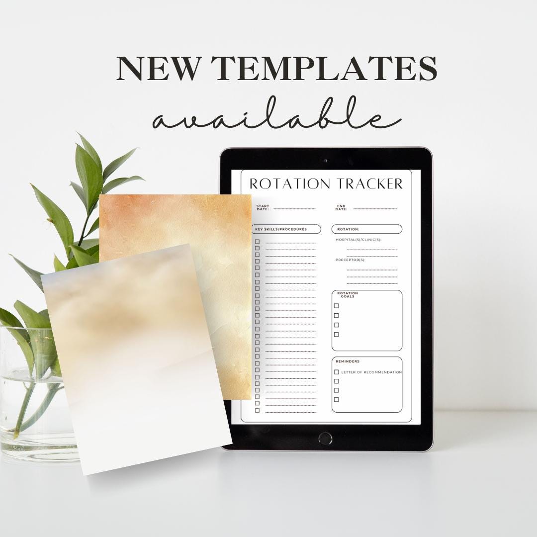 Low Census Rotation Tracker Clinical Rotation Tracker, Medical Student Planner (digital Planner ...