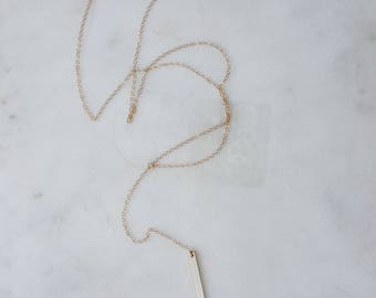 Gold filled lariat necklace / y necklace / simple / layer / minimalist jewelry