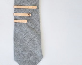 Personalized Tie Bar/ Handstamped Bar/ Groomsmen/ Dads/ Mens Gift/ Initials/ Names/ Dates/Coordinates/ Unique
