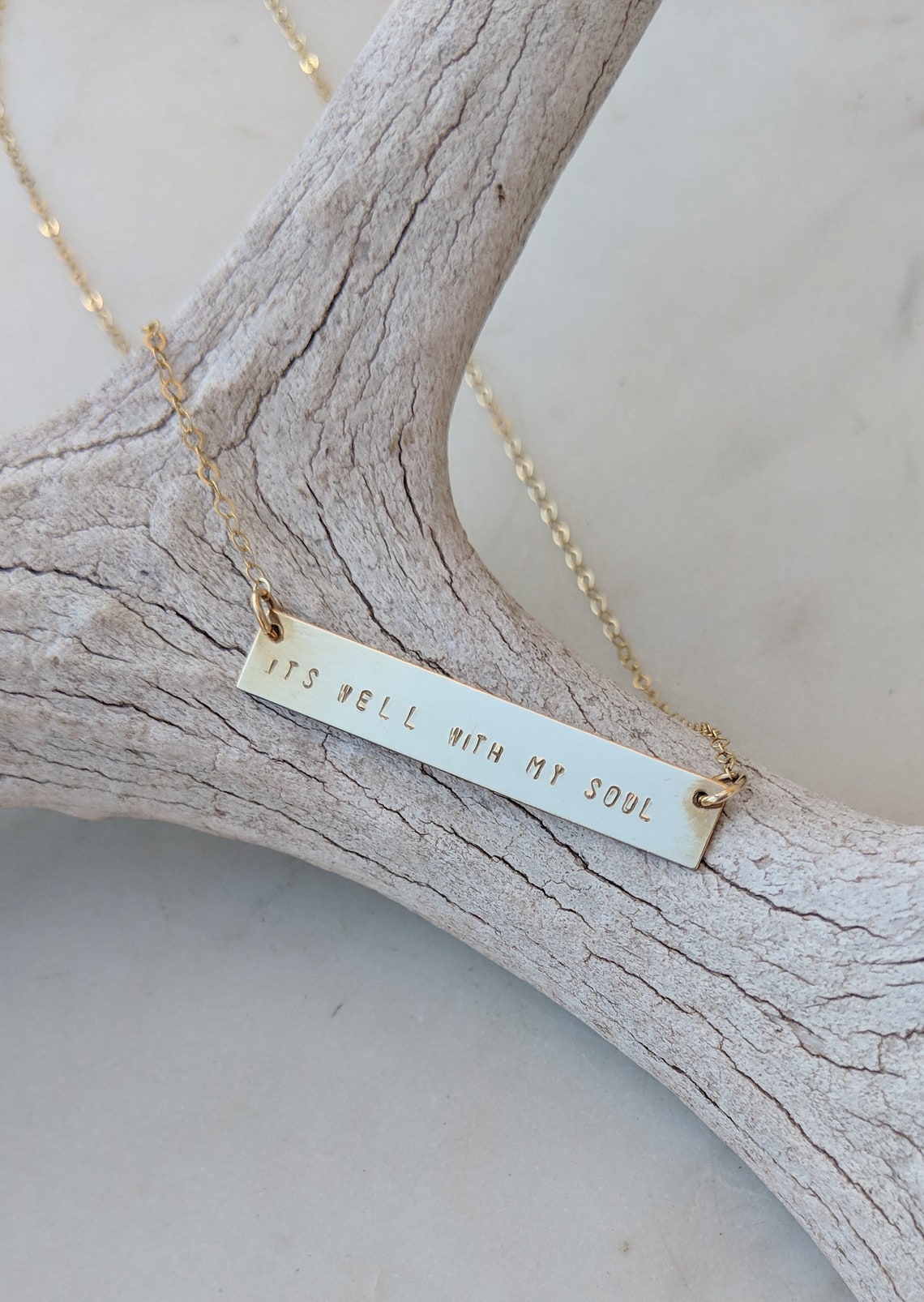 LARGE BAR NECKLACE / Gold filled Bar necklace/ personalized / - Etsy.de