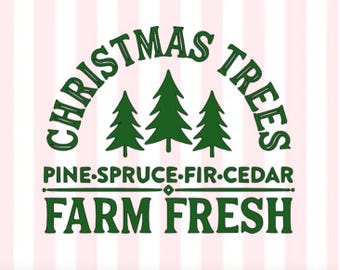 Farm Fresh Christmas Trees Decal | Pine Fur Cedar Spruce Trees | Christmas Tree Vinyl Decal | Farm Fresh | Merry Christmas Decal | Farmhouse