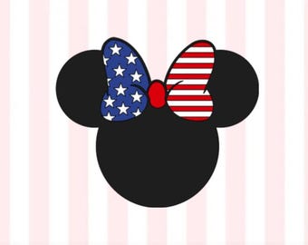 Patriotic Minnie Mouse Decal | 4th of July Red White & Blue Vinyl