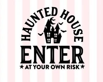 de vinyle maison hantée | Sticker en vinyle hanté | maison hantée | Décalcomanie en vinyle d'Halloween | Sticker Halloween | maison hantée | Maison effrayante
