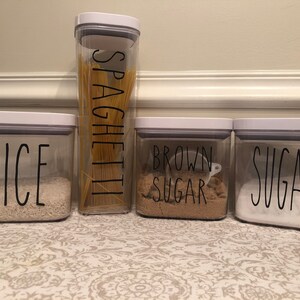 Set of 5 Rae Dunn Inspired Custom Decals | Rae Dunn Decal | Sugar Jar Label | Rice Jar Label | Kitchen Labels | Rae Dunn Labels | Spice Jar