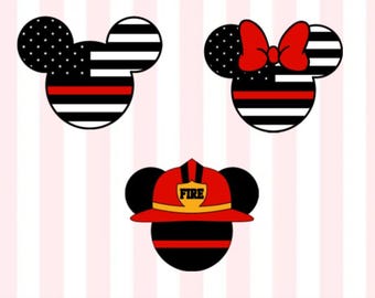 Mickey Mouse Decal | Firefighter Decal | Minnie Decal| Firefighter Mickey Decal | Mickey Decal | Patriotic Mickey | USA Mickey | Disney USA
