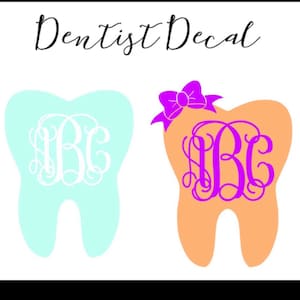 Sticker Dentiste | autocollant de dentiste | Sticker dent | Sticker à monogramme de dentiste | Sticker hygiénistes | Sticker dentaire personnalisé