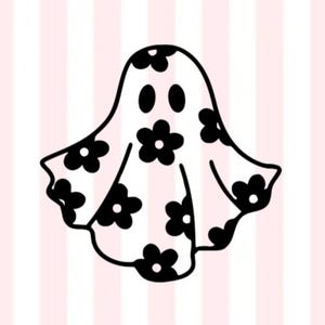 Retro Boho Daisy Ghost Decal | Halloween Ghost Decal | Halloween Decal | Cute Ghost Decal | Daisy Ghost Decal | Ghost Vinyl Decal | Ghost