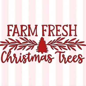 Decalcomania degli alberi di Natale freschi di fattoria / Alberi di abete rosso cedro pelliccia di pino / Decalcomania in vinile albero di Natale / Decalcomania di fattoria fresca / Buon Natale / Fattoria