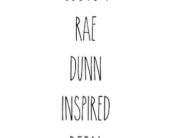 Set of 5 Custom Rae Dunn Inspired Decals | Label Decal