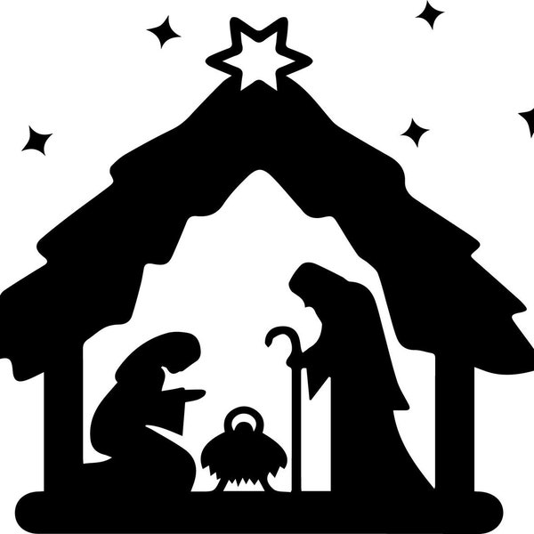 en vinyle pour crèche de Noël | Sticker Nativité de Noël | Nativité | Sticker en vinyle Nativité | Joyeux Noël | Le Christ Sauveur est né | 2020