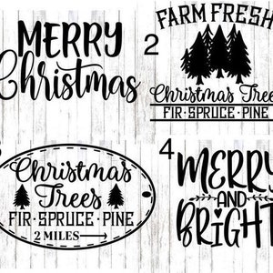 Merry Christmas-vinylsticker | Boerderij verse kerstboom vinyl sticker | Vrolijke en heldere vinylsticker | Vinylsticker Kerstmis