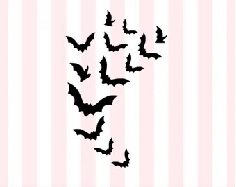 Bats Vinyl Decal | Bats Tumbler Decal | Halloween Decal | Cute Bats Decal | Flying Bats Decal | Bats | Bats Sticker | Halloween Bats Decal