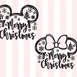 Calcomanía navideña inspirada en Mickey / Calcomanía navideña inspirada en Minnie Mouse / Mickey Feliz Navidad / Calcomanía de Mickey / Calcomanía inspirada en Mickey Mouse