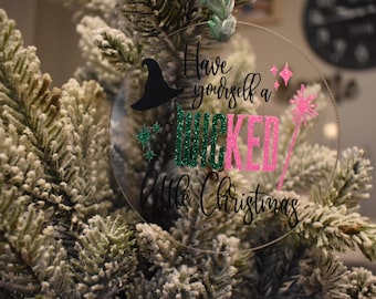 Wicked Musical Christmas Ornament | Glitter Vinyl Acrylic Ornament