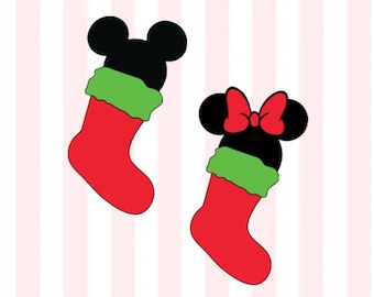 Calcomanía navideña de Mickey / Calcomanía navideña de Minnie Mouse / Calcomanía de calcetín navideño de Mickey / Calcomanía navideña de Disney / Calcomanía de calcetín navideño de Mickey Mouse