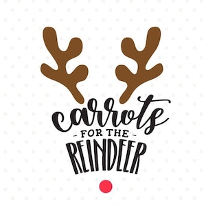 Carote per la decalcomania in vinile della renna / Decalcomania in vinile della renna / Adesivo della renna / Decalcomania personalizzata per piatto biscotto di Babbo Natale / Renna / Cervo di Natale