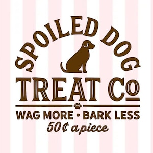 Sticker Spoiled Dog Treat Co | Vinylsticker hond traktatie | Sticker verwende hond | Sticker hond moeder | Sticker hondentraktatiepot | Sticker hondentraktatiepot | Hond
