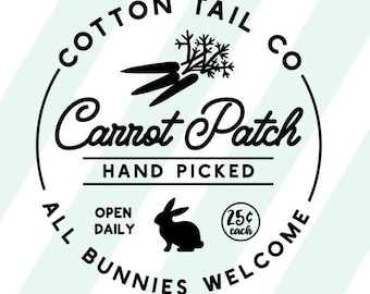 Easter Cotton Tail Co Decal | Easter Vinyl Decal | Spring Decal | Carrot Patch Vinyl Decal | Carrot Patch | Easter Bunny Decal