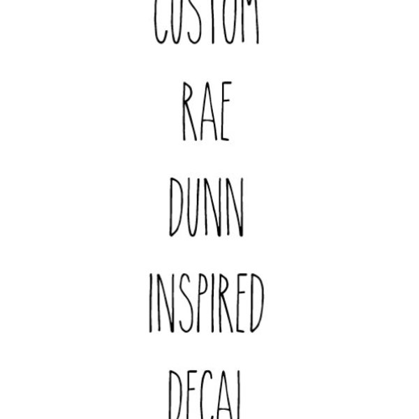 Rae Dunn Inspired Custom Decal | Rae Dunn Decal | Rae Dunn | Custom Decal | Label Decal | Rae | Dunn