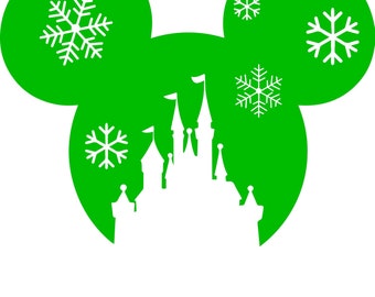 Christmas Mickey Mouse Castle Vinyl Decal