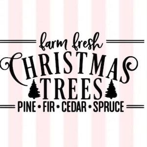 Farm Fresh Christmas Trees Vinyl Decal | Holiday Farmhouse Decor | Pine Fur Cedar Spruce Trees | Christmas Tree Decal | Farm Fresh Decal
