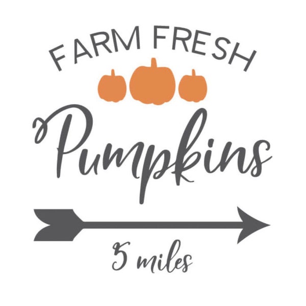 Pumpkin Vinyl Decal | Farm Fresh Pumpkin Vinyl Decal | Fall Vinyl Decal | Pumpkin Sticker | Pumpkin Farm Decal | Farmhouse Fall Decor