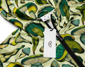 Sexy mushrooms in green, Men’s windbreaker