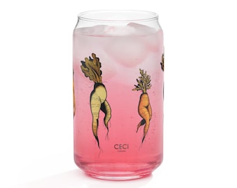Carrots dance can-shaped glass