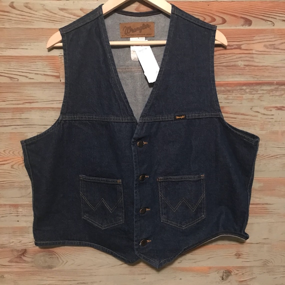 Wrangler Denim Vest Men's Denim Vest Vintage Wrang