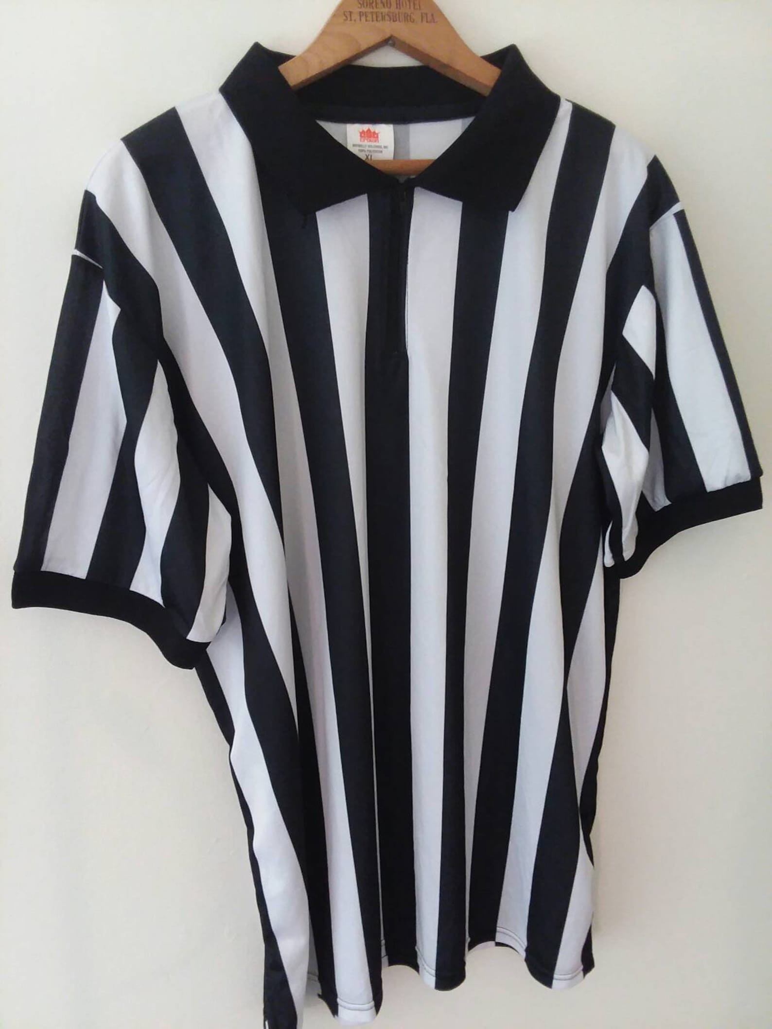 Referee Polo Shirt Athletic Apparel Black & White Striped Polo | Etsy