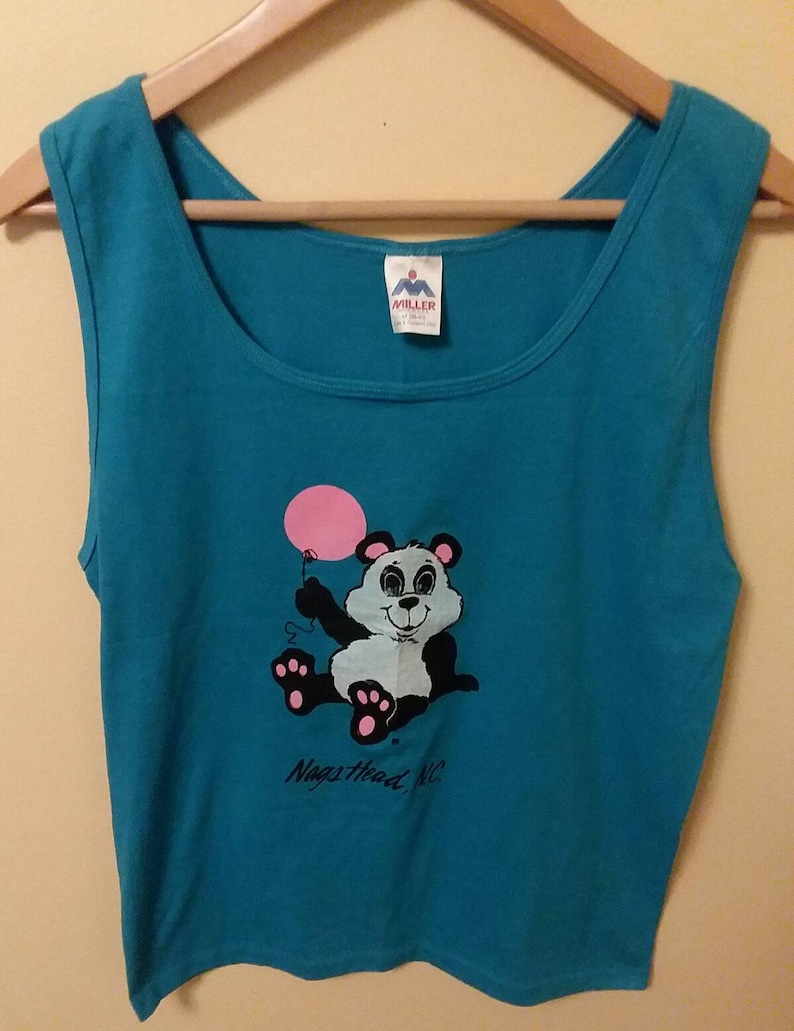 Nags Head NC Tank Top Vintage Tank Top Panda Bear T-Shirt Graphic Tees Retro Tanks Men/'s Tank Women/'s Tanks Beach Tank Outer Banks NC Shirt