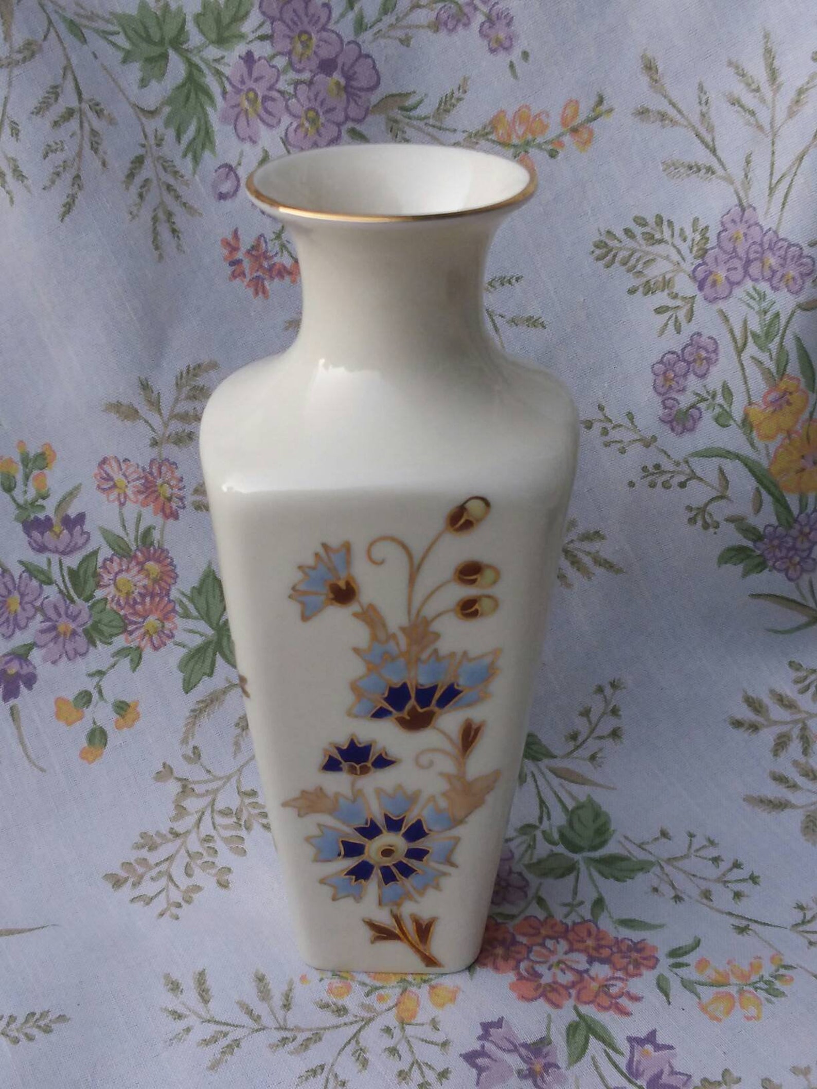 Zsolnay Hungary Porcelain Vase Zsolnay Cornflower Vase Zsolnay Etsy