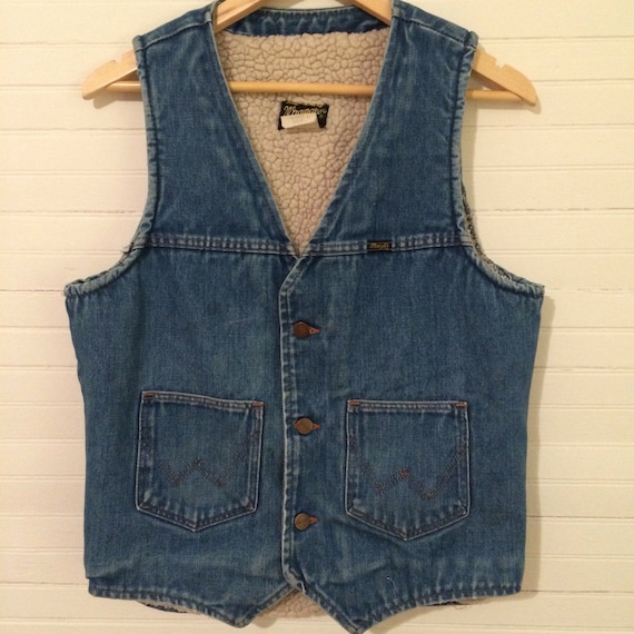 wrangler vest denim