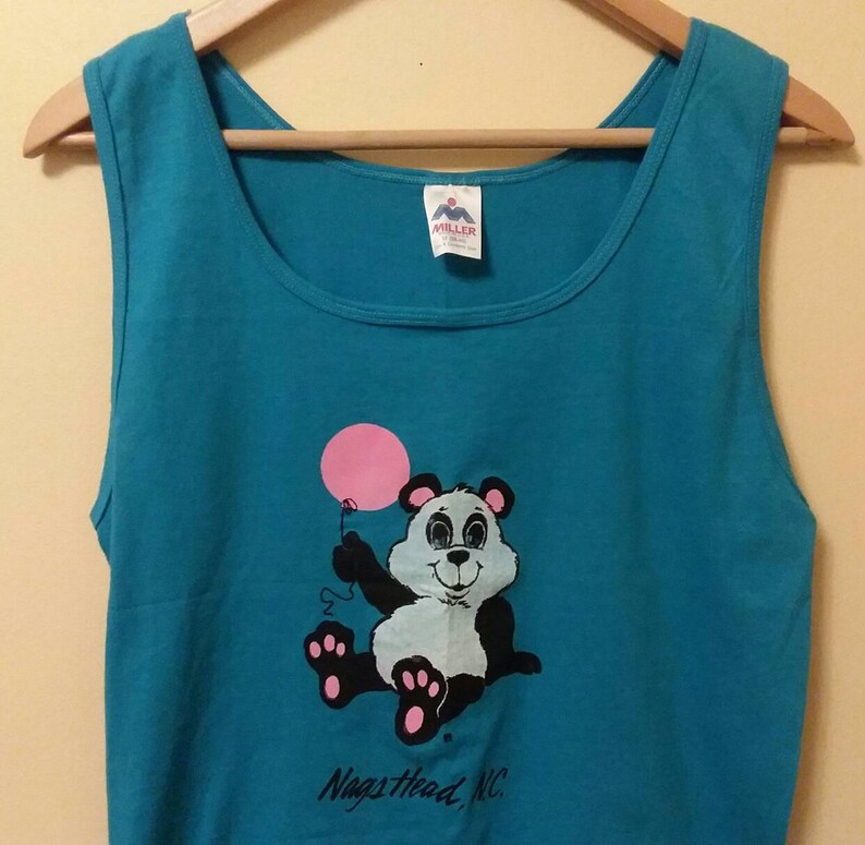 Nags Head NC Tank Top Vintage Tank Top Panda Bear T-Shirt Graphic Tees Retro Tanks Men/'s Tank Women/'s Tanks Beach Tank Outer Banks NC Shirt