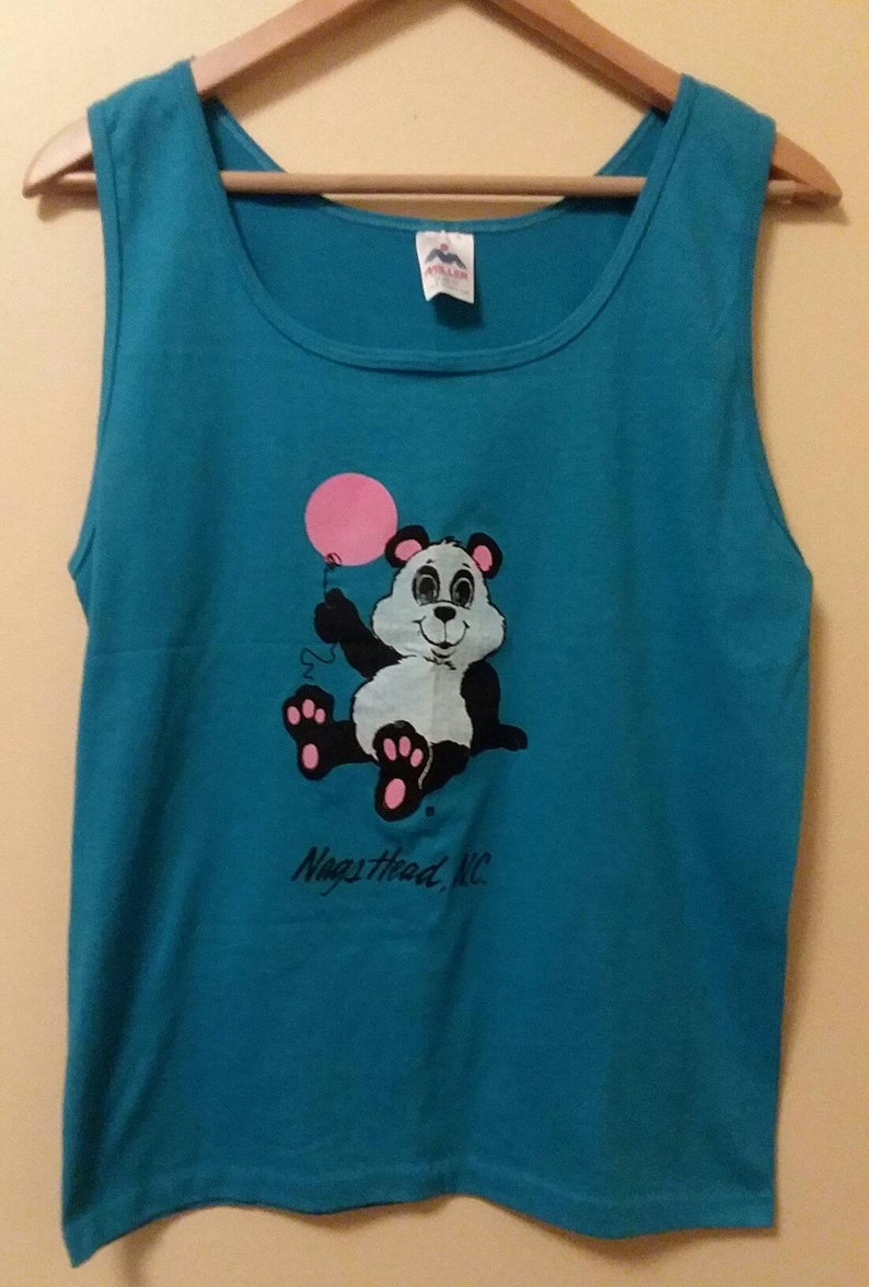 Nags Head NC Tank Top Vintage Tank Top Panda Bear T-Shirt Graphic Tees Retro Tanks Men/'s Tank Women/'s Tanks Beach Tank Outer Banks NC Shirt