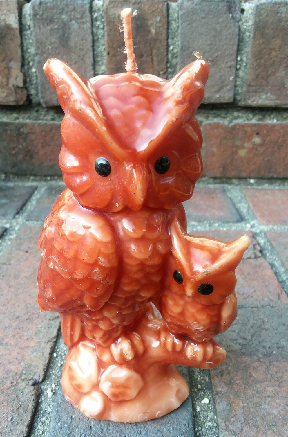 Owl Candle Wax Owl Candle Decorative Candle 70s Retro Home Etsy