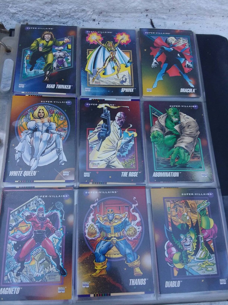 1992 Marvel Comic Card Set Marvel Collectible Card Set Vintage Etsy
